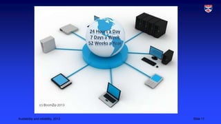 Availability and reliability, 2013

Slide 11

 