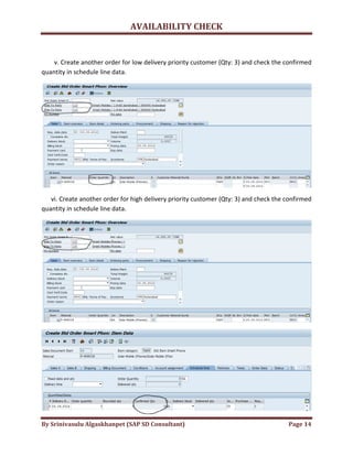 Availability Check in SAP SD | PDF