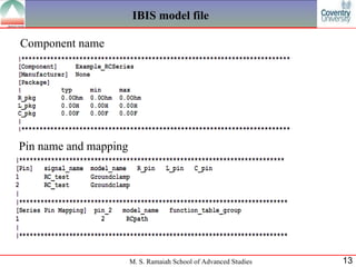Ibis File Availability of ibis model and its significance | PPT