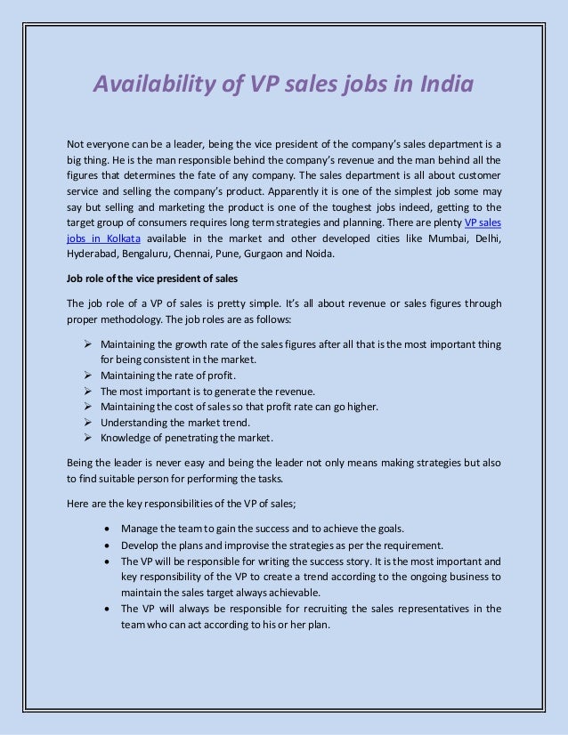 vice president of sales and marketing job description