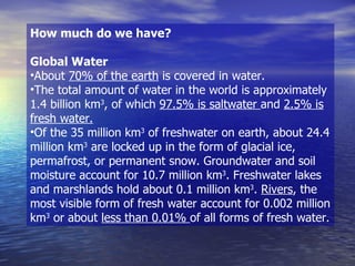 Availability of water on earth | PPT