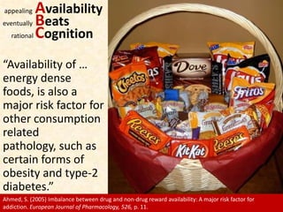  appealingAvailability<br />eventuallyBeats rational Cognition<br />“Availability of … energy dense foods, is also a major...