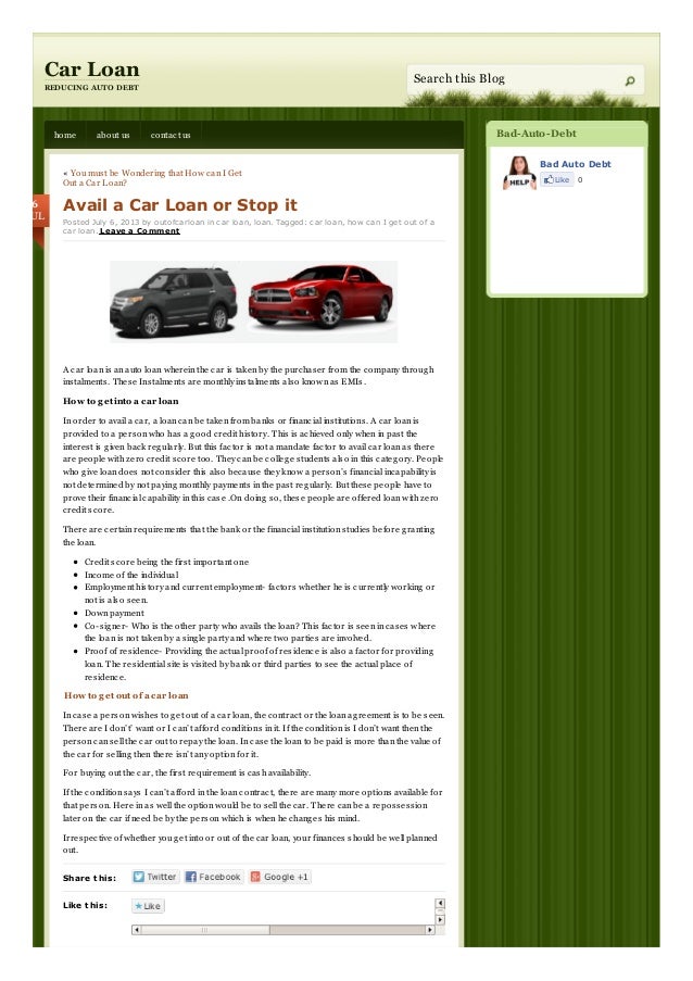 can i get out of car finance
