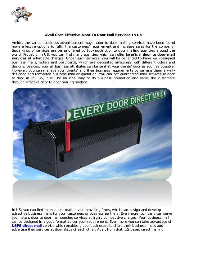 Avail Cost Effective Door To Door Mail Services In Us