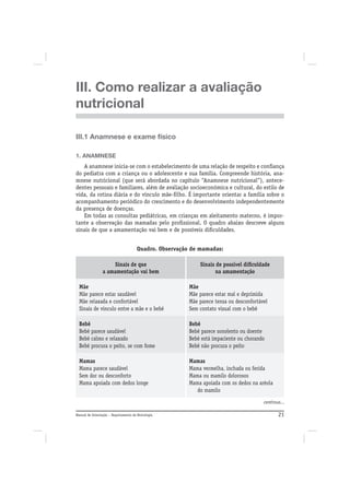 Ficha de Anamnese Nutricional Infantil, PDF, Almoço