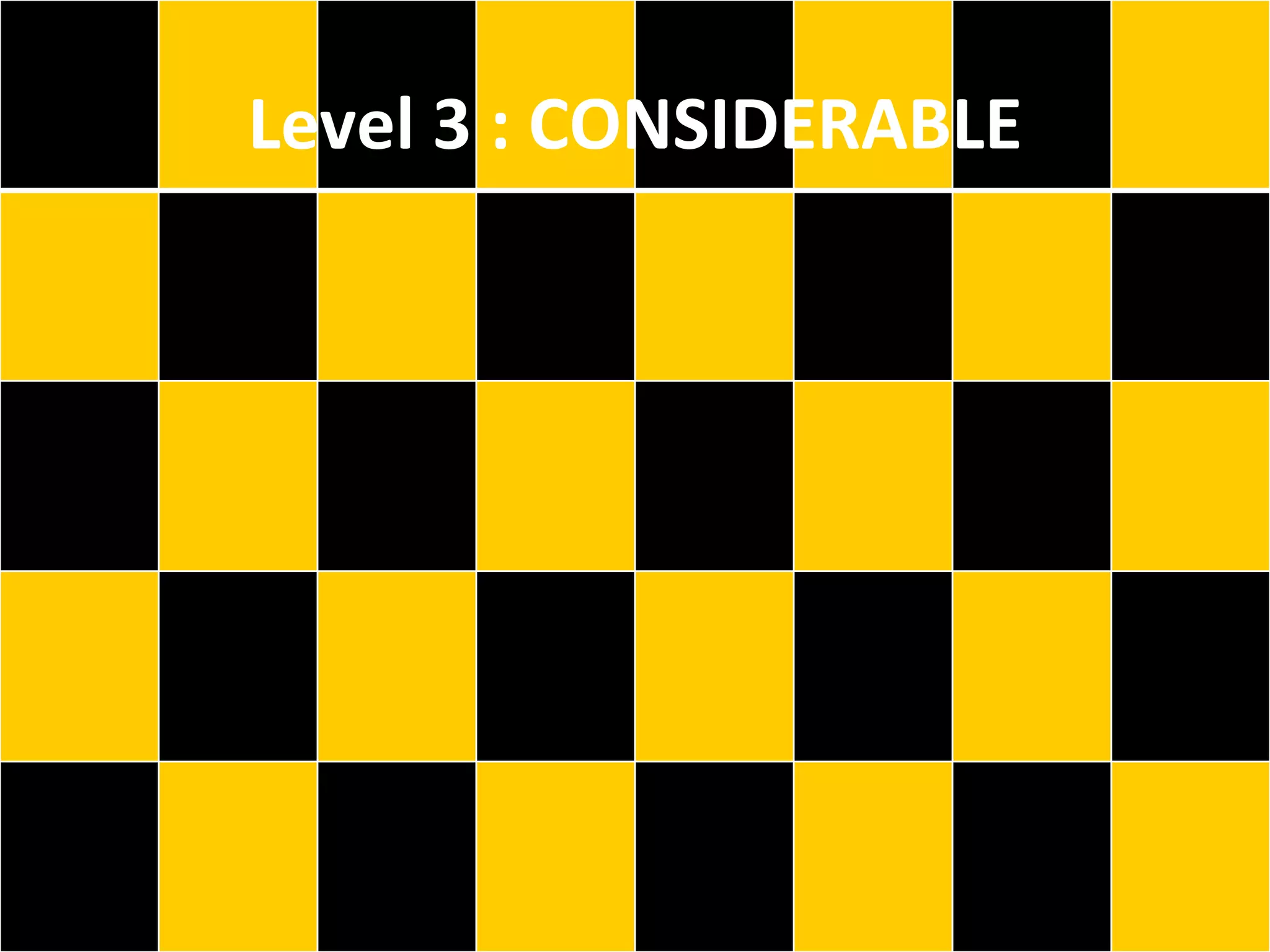 Level 3 : CONSIDERABLE