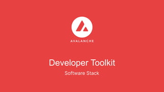 THE AVALANCHE PLATFORM
This is the Avalanche Subline
Developer Toolkit
Software Stack
 