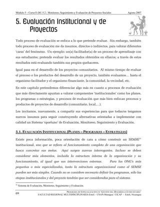 Monitoreo, seguimiento y evaluación de Proyectos Sociales | PDF