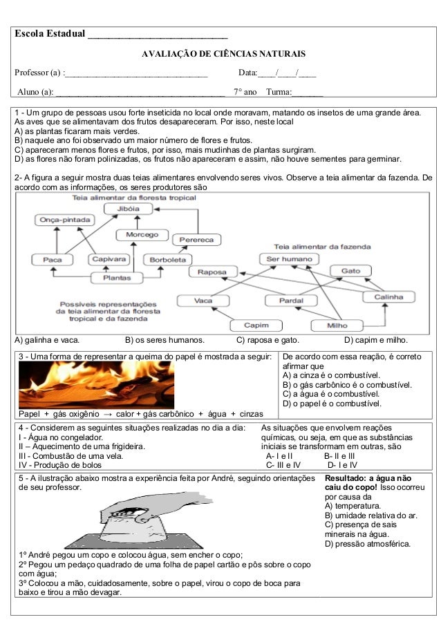 Avaliacao ciencias 7-ano