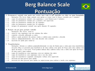 www.sbgg.org.br
Berg Balance Scale
Pontuação
56 Parentoni AN
 