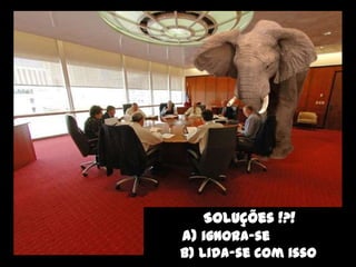 Soluções !?!
a) ignora-se
b) lida-se com isso
 