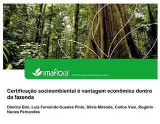 Certificação socioambiental é vantagem econômica dentro da fazenda
