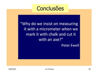 Desenvolvimentoprofissional de professores7/7/2010S.C.S Porto52Outrasperspectivas da avaliaçãoAvaliação de um programaAuto-avaliacao formal como parte de um processo de revisao do programa + VisitantesexternosCredenciamentoAssociacoesprofissionaisFeedback dos alunosAvaliacao da instituicaoAgenciasexternasReconhecimentopelasociedade