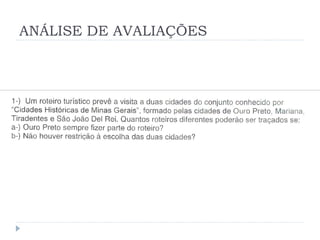 ANÁLISE DE AVALIAÇÕES
 