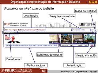 Organização e representação da informação > Desenho Paulo Sousa  ::  9º Congresso BAD  ::  28/03/2007 |    de 29 SDI Porme...