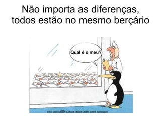 Não importa as diferenças, todos estão no mesmo berçário Qual é o meu? 