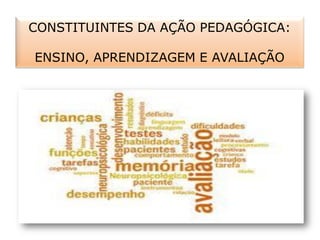 CONSTITUINTES DA AÇÃO PEDAGÓGICA:
ENSINO, APRENDIZAGEM E AVALIAÇÃO
 