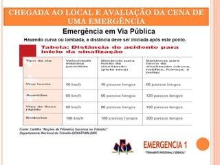 CHEGADA AO LOCAL E AVALIAÇÃO DA CENA DE
UMA EMERGÊNCIA
 