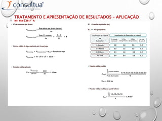 TRATAMENTO E APRESENTAÇÃO DE RESULTADOS – APLICAÇÃO
NUMÉRICA
 