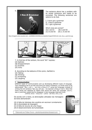 Avaliação de ingless