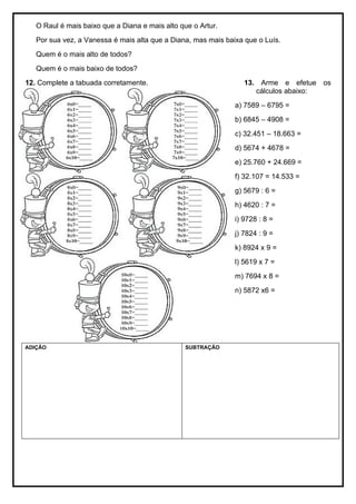 Avaliação de matemática   2º trimestre