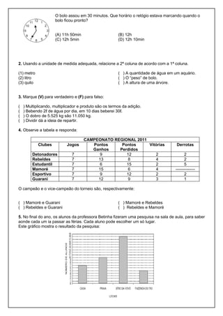 Avaliação de matemática   final