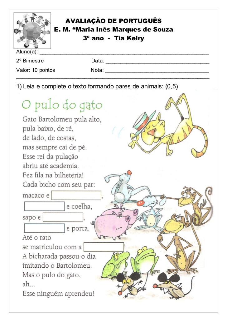 Avaliação de português  2º bim