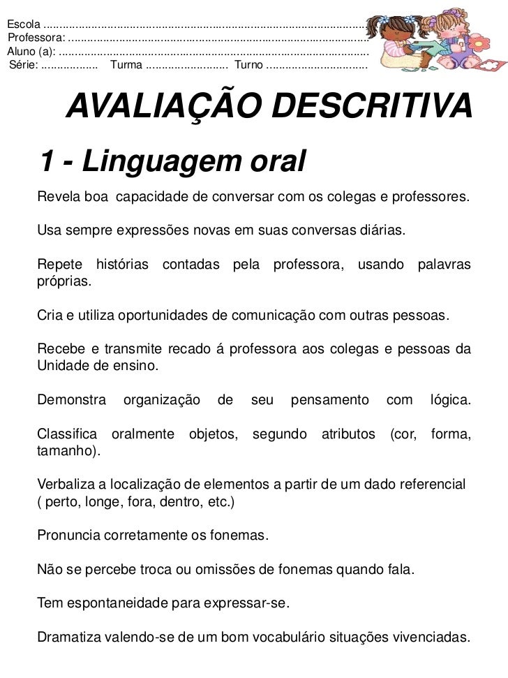 Avaliação descritiva42