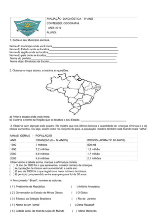 GEOGRAFIA - ATIVIDADE 15 6º Ano, PDF, Brasil