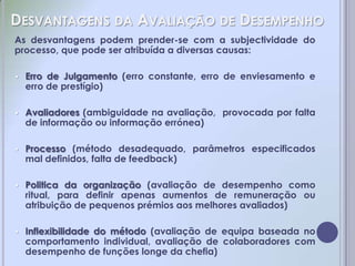 AvaliaçãO Do Desempenho