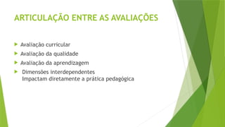 As diferentes formas de Avaliação Educacional SLIDES, currículo ...