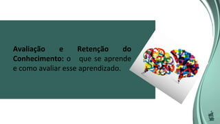 Avaliação e Retenção do
Conhecimento: o que se aprende
e como avaliar esse aprendizado.
 