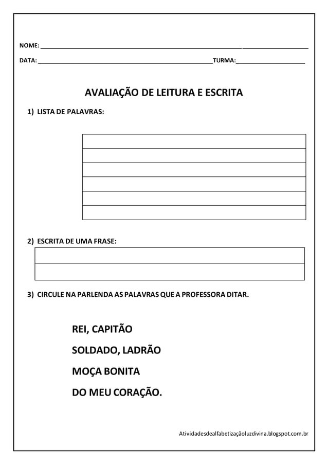 Avaliaoleituraeescrita 1e2ano130217132319phpapp01