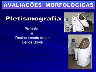 Pletismografia Pressão  e  Deslocamento de ar: Lei de Boyle AVALIAÇÕES  MORFOLÓGICAS 