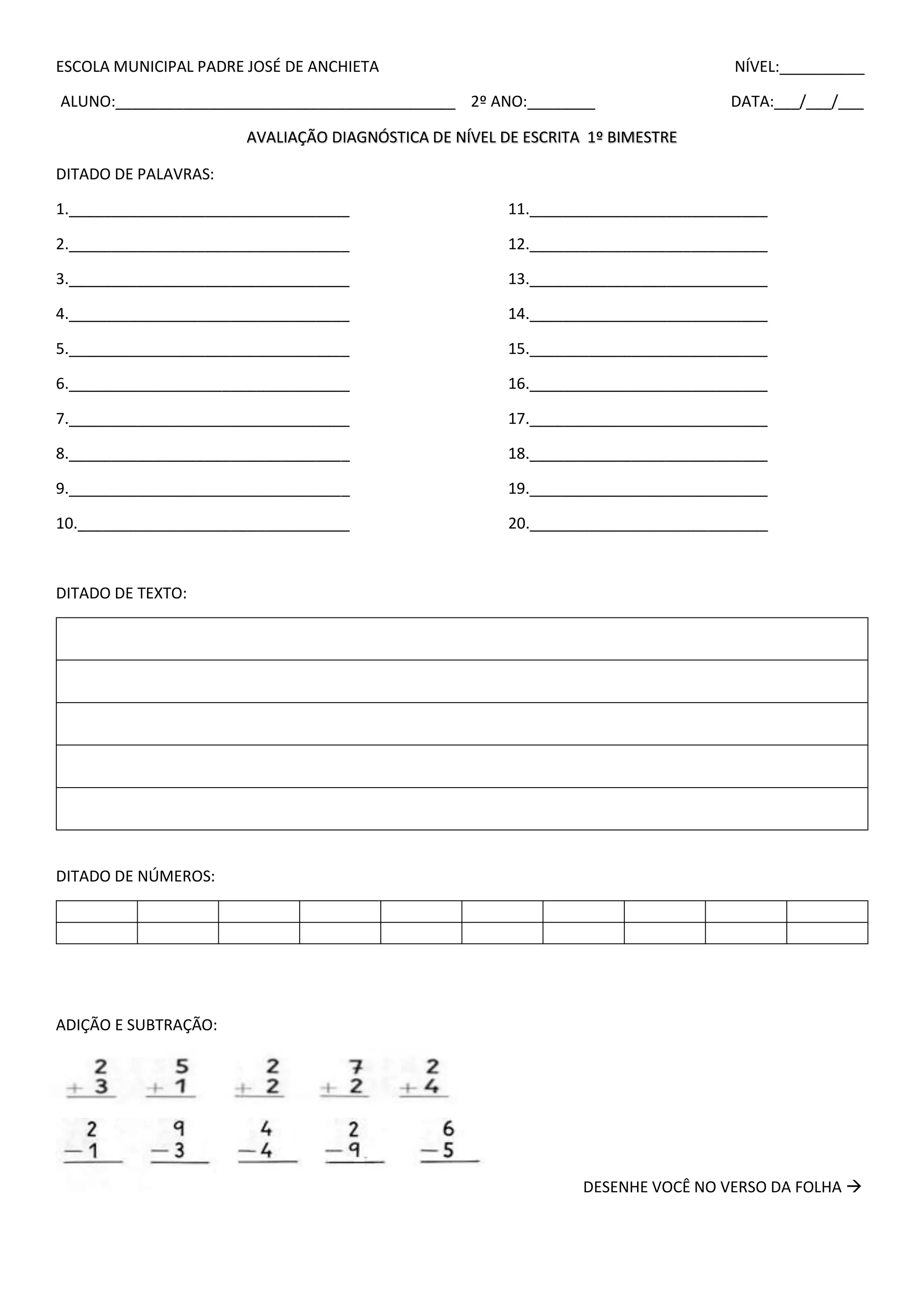 Avalia o Nivel De Escrita PDF avalia-o-nivel-de-escrita-pdf