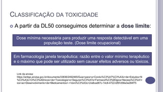 Avaliação toxicológica, com é feita pq é feita | PPTX