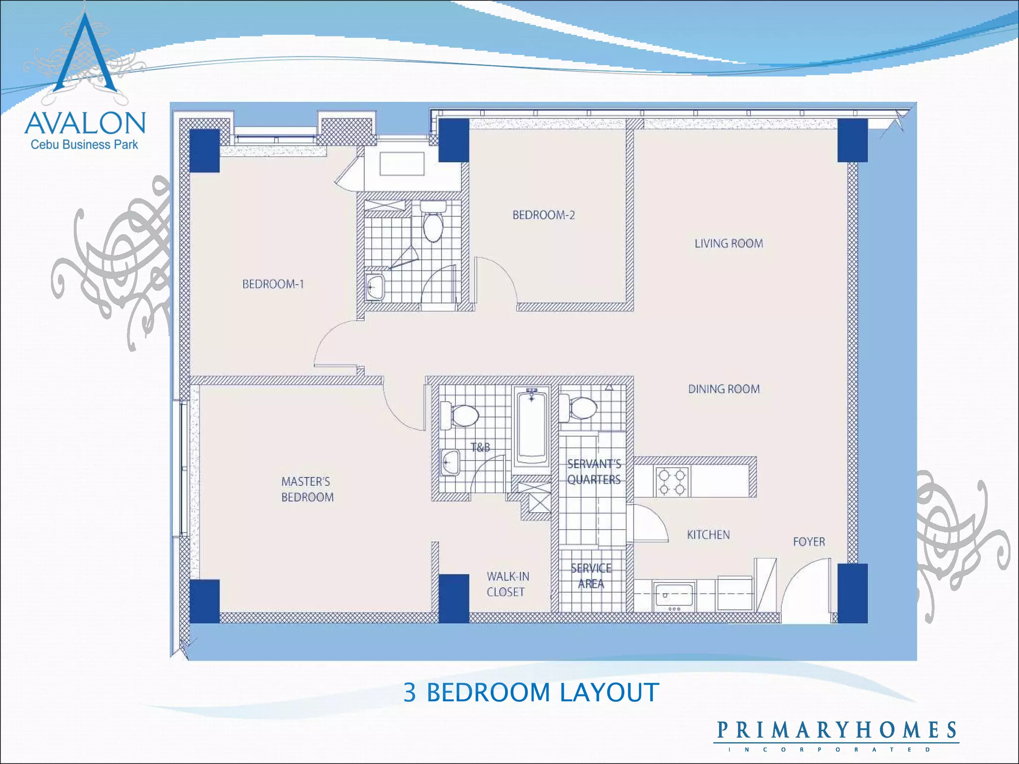 3 BEDROOM LAYOUT 