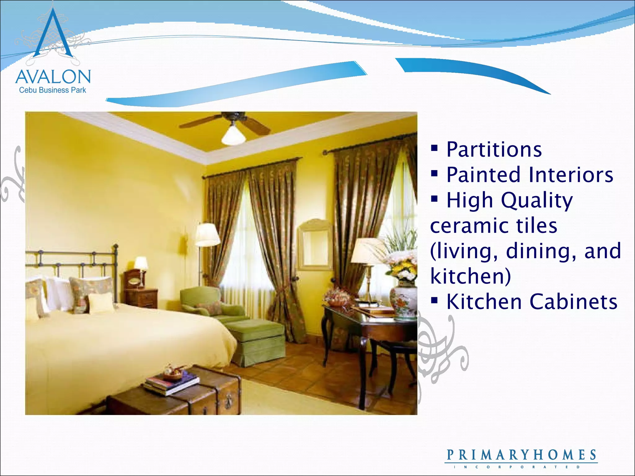 Partitions Painted Interiors High Quality  ceramic tiles  (living, dining, and kitchen) Kitchen Cabinets 