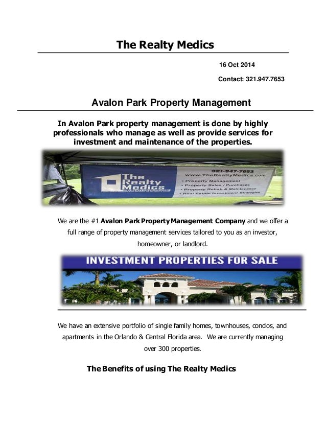 Avalon Park Property Management