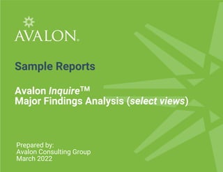 Avalon Sample Reports