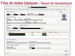 18-eqc-
Fitxa de dades bàsiques - Resum de l’escolarització
 