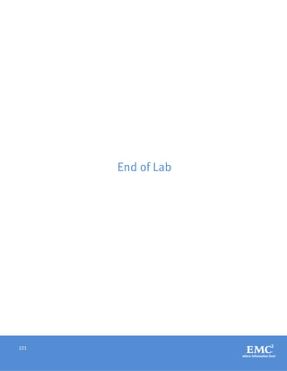 221
End of Lab
 