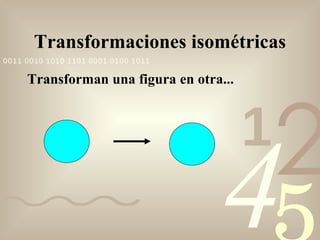 Transformaciones isométricas Transforman una figura en otra... 