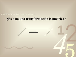 ¿Es o no una transformación isométrica? 