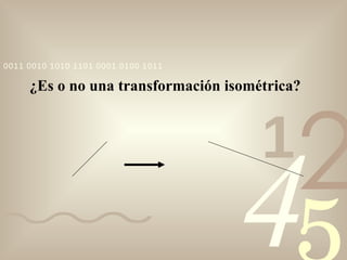 ¿Es o no una transformación isométrica? 