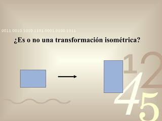 ¿Es o no una transformación isométrica? 