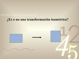 ¿Es o no una transformación isométrica? 