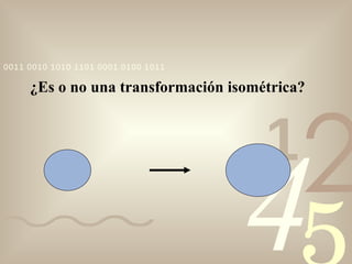 ¿Es o no una transformación isométrica? 