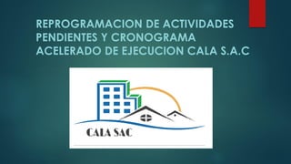 REPROGRAMACION DE ACTIVIDADES
PENDIENTES Y CRONOGRAMA
ACELERADO DE EJECUCION CALA S.A.C
 