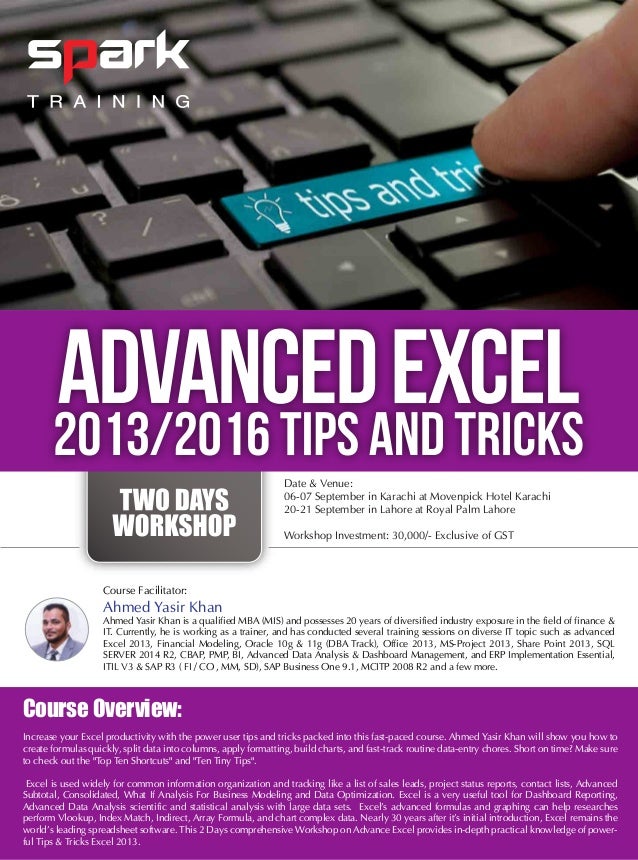 advanced excel 2013 2016 tips and tricks by spark training